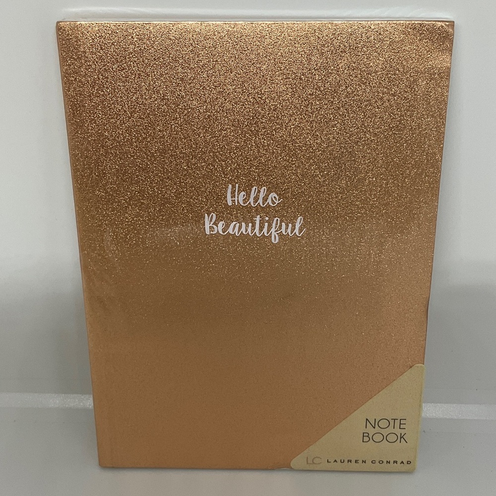 LC Lauren Conrad Rose Gold Glitter 'Hello Beautiful' Notebook